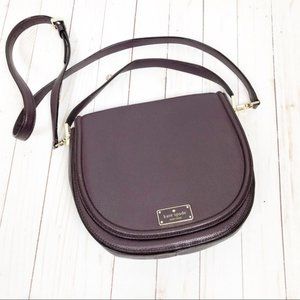 Kate Spade Maroon Foldover Crossbody Purse Handbag